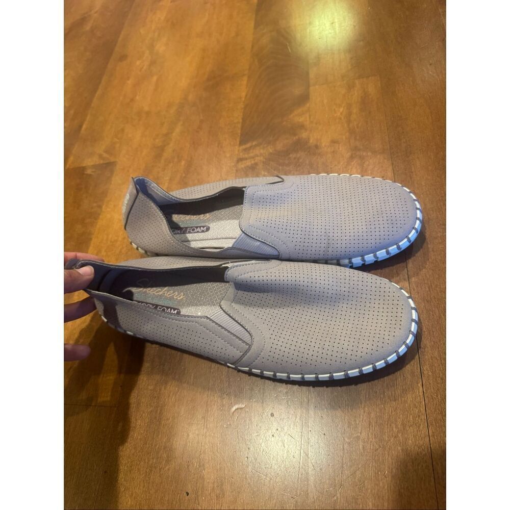 Skechers Air Cooled Memory Foam Slip On Shoes Women’s Size 10 Gray Comfort Casua